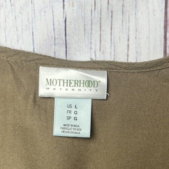 Motherhood Maternity Sleeveless Lightweight Top Spring Summer Olive Size L - Picture 3 of 5